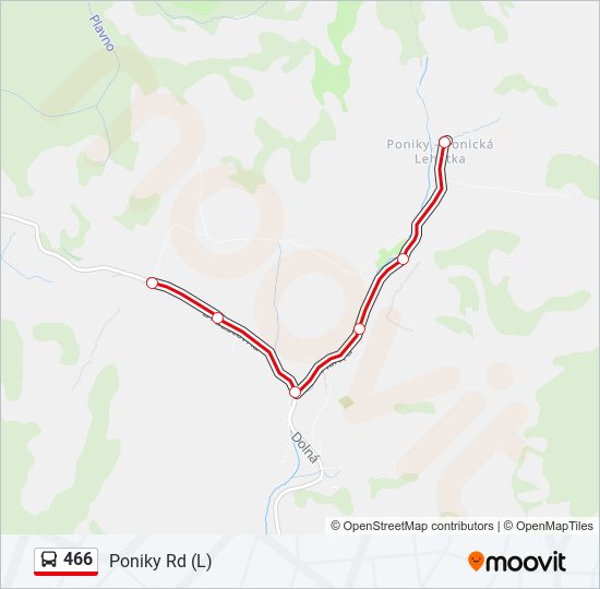 466 autobus Mapa linky