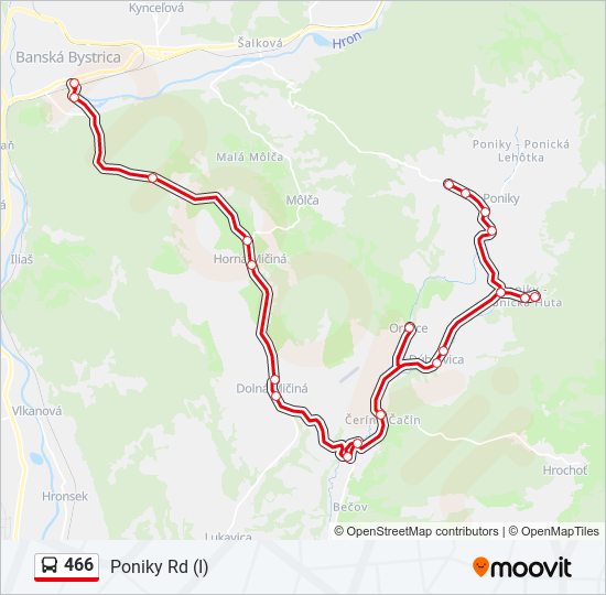 466 bus Line Map