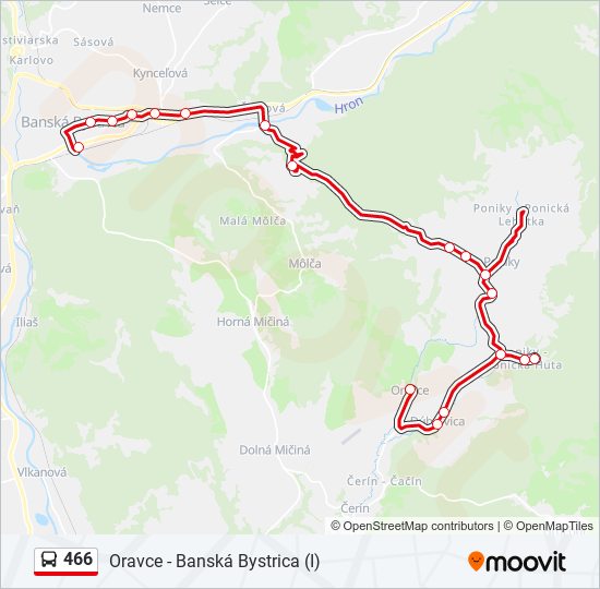 466 bus Line Map