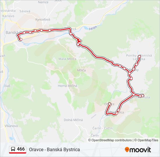 466 bus Line Map