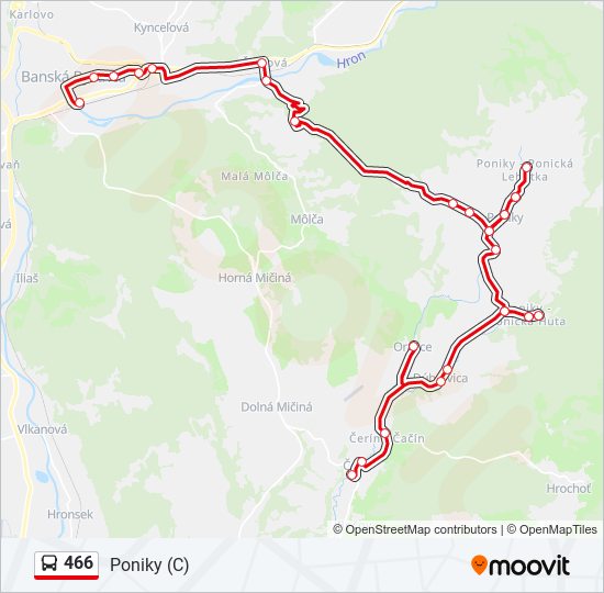 466 bus Line Map