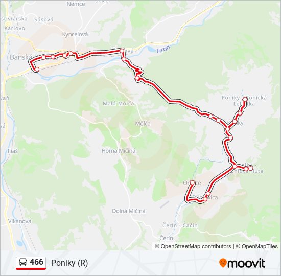 466 bus Line Map