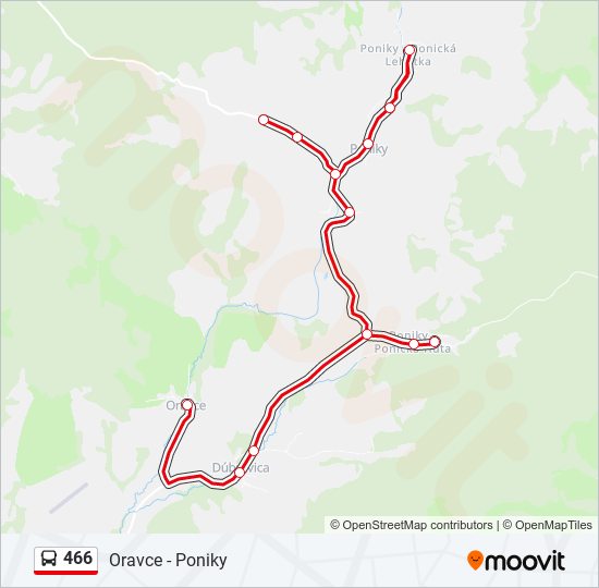 466 autobus Mapa linky