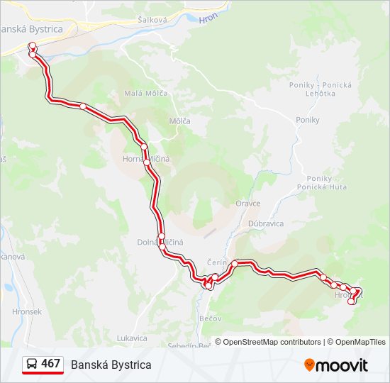 467 bus Line Map