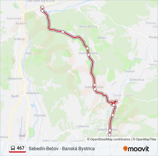 467 bus Line Map