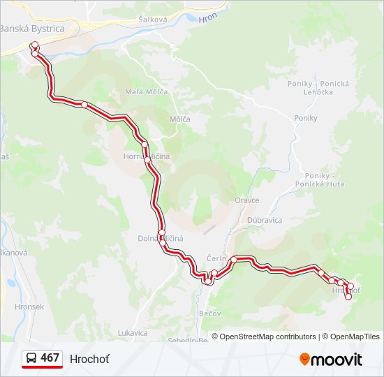 467 bus Line Map