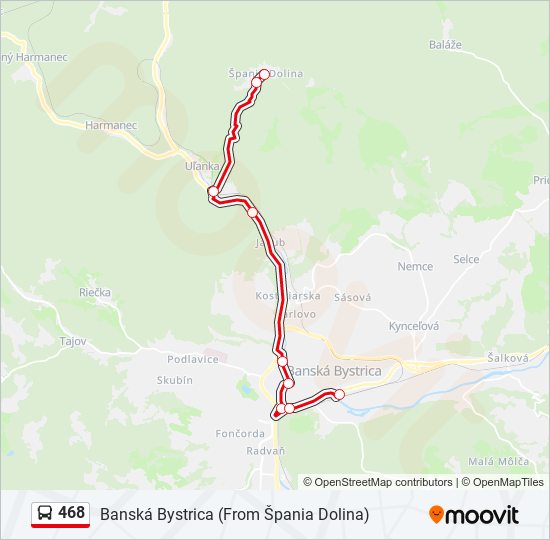 468 bus Line Map