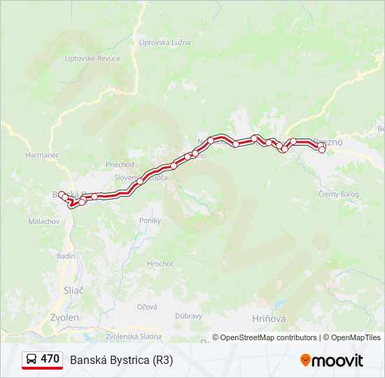 470 bus Line Map