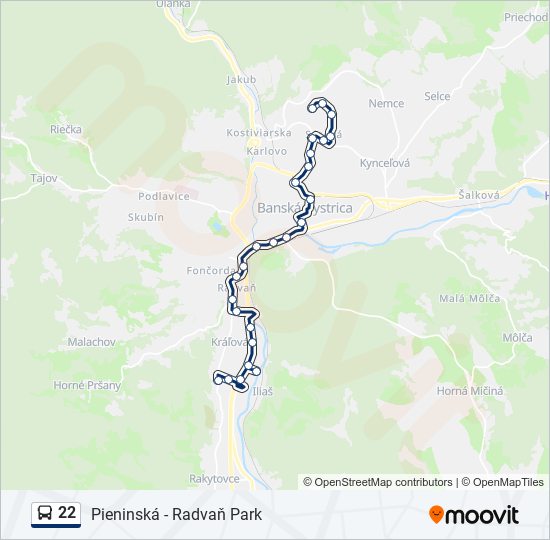 22 bus Line Map