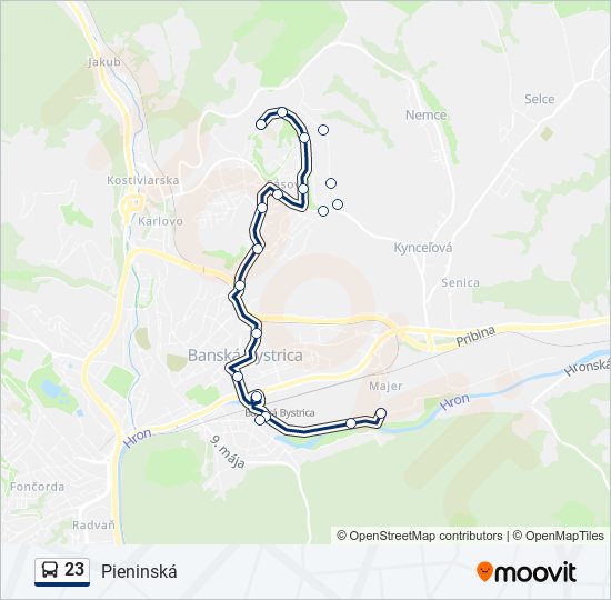 23 bus Line Map