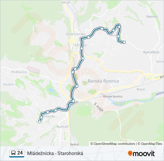 24 autobus Mapa linky