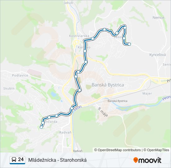 24 autobus Mapa linky