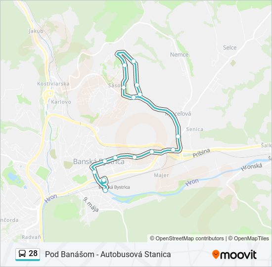 28 bus Line Map