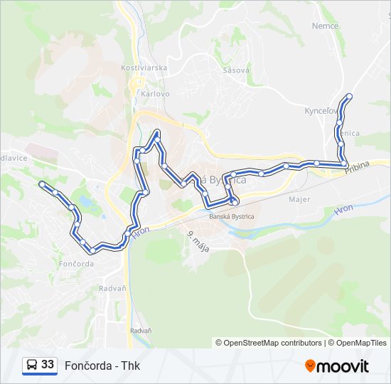 33 bus Line Map