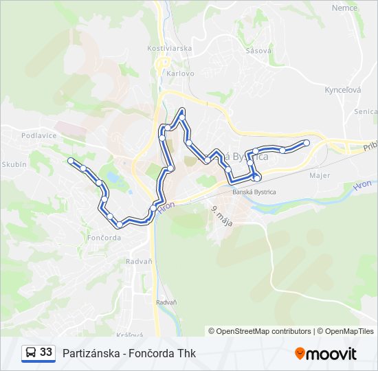 33 bus Line Map