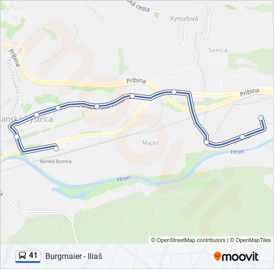 41 autobus Mapa linky