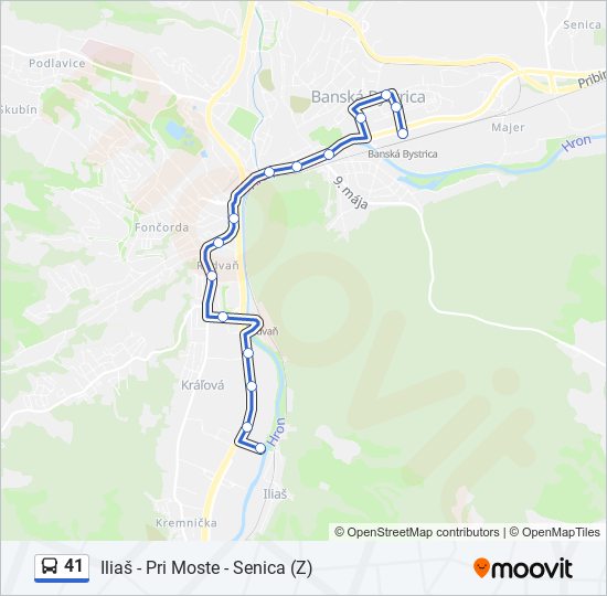 41 bus Line Map