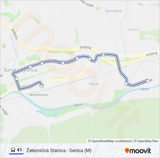 41 bus Line Map