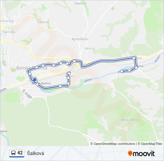 42 autobus Mapa linky