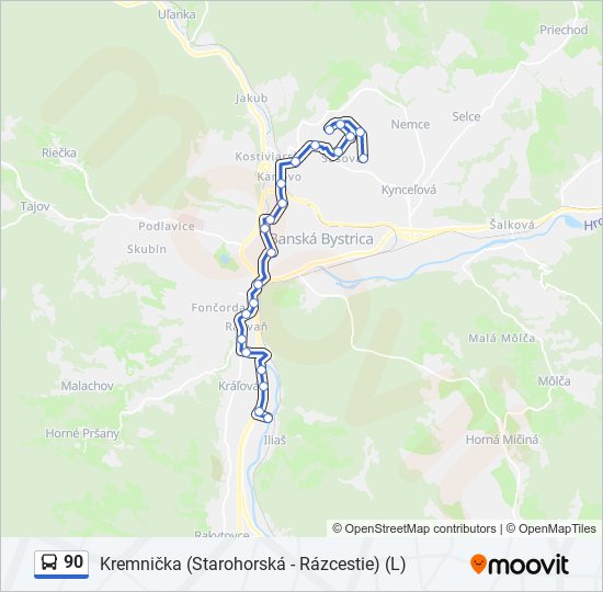 90 bus Line Map