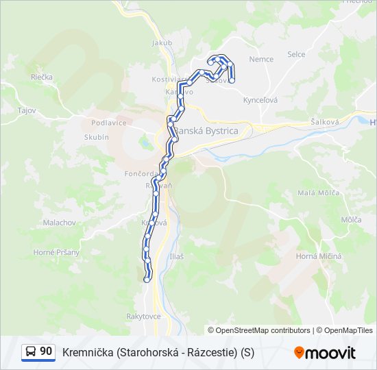 90 bus Line Map