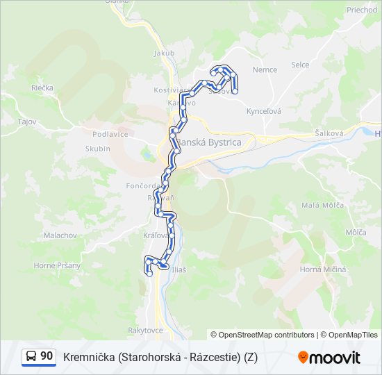 90 bus Line Map