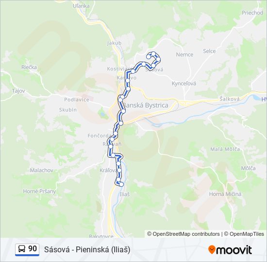 90 bus Line Map