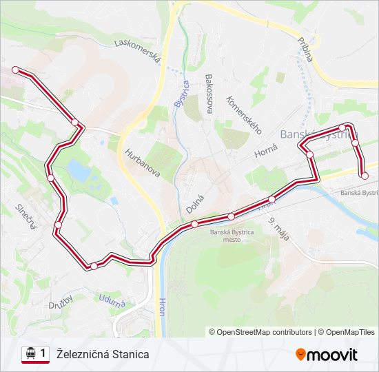 1 Trolleybus Line Map