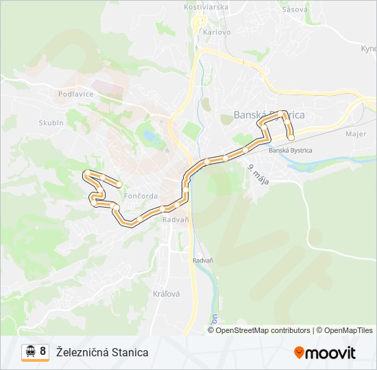 8 Trolleybus Line Map