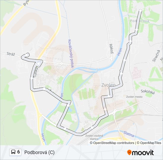 6 autobus Mapa linky