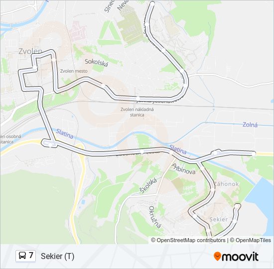 7 autobus Mapa linky