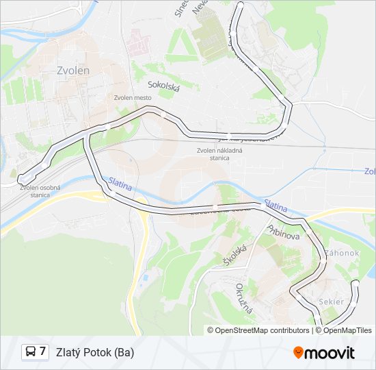 7 autobus Mapa linky