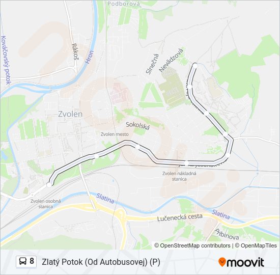 8 autobus Mapa linky