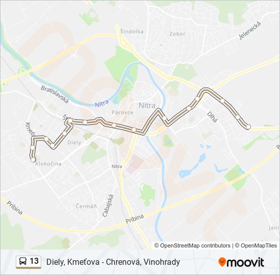 13 bus Line Map