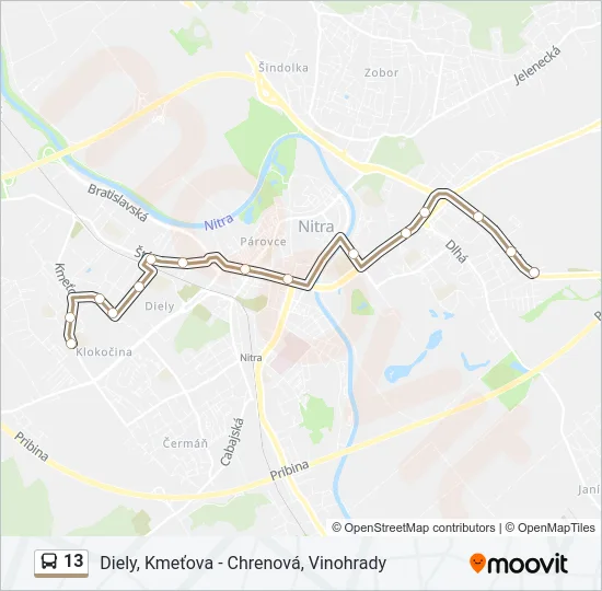 13 Bus Line Map