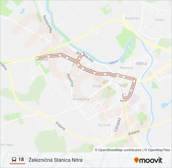 18 Bus Line Map
