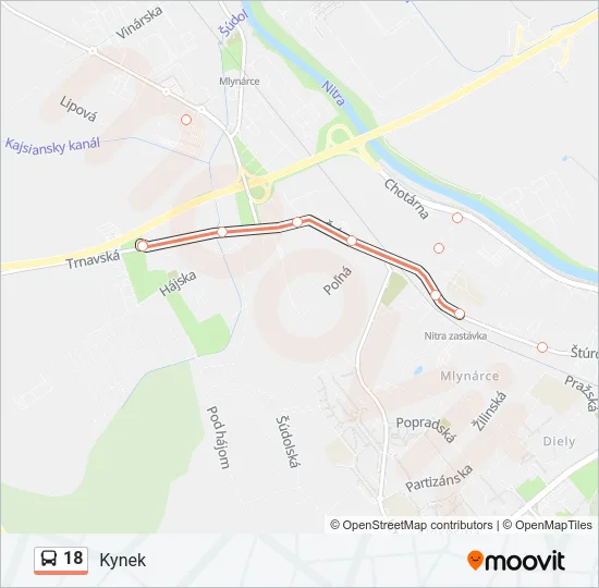 18 Bus Line Map