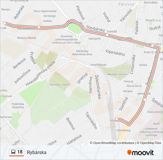 18 bus Line Map