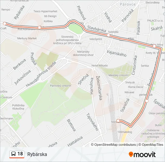 18 Bus Line Map