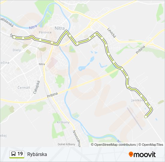 19 bus Line Map