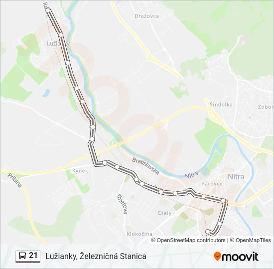 21 Bus Line Map