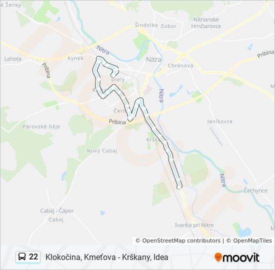 22 bus Line Map