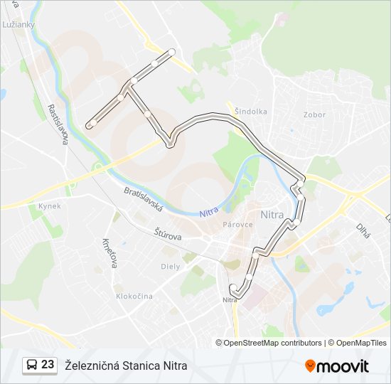 23 bus Line Map