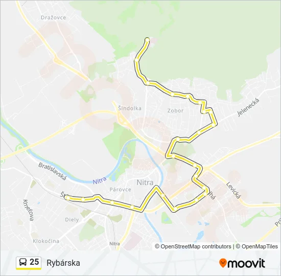 25 Bus Line Map