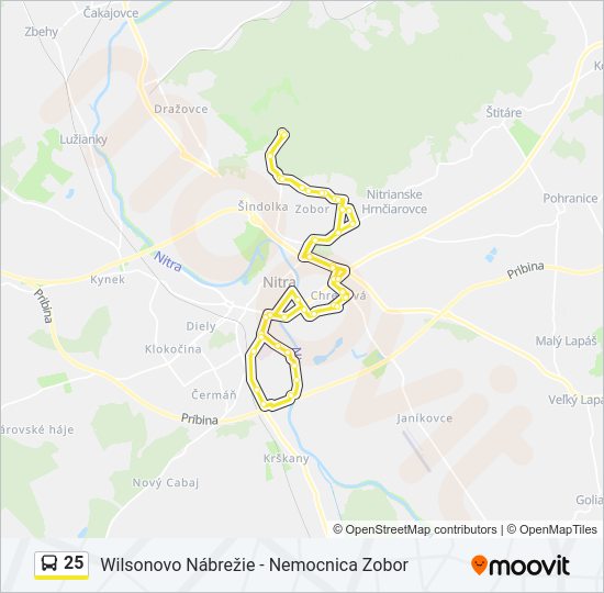 25 bus Line Map