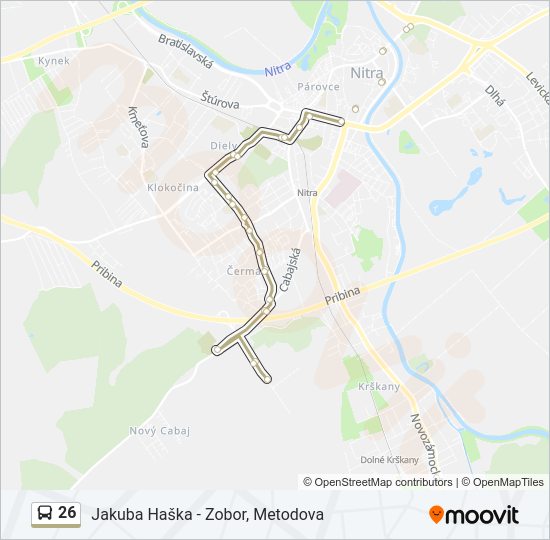 26 autobus Mapa linky