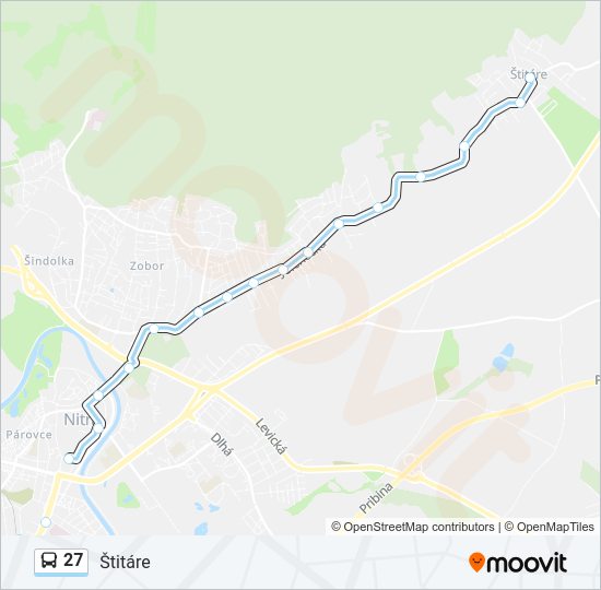 27 autobus Mapa linky