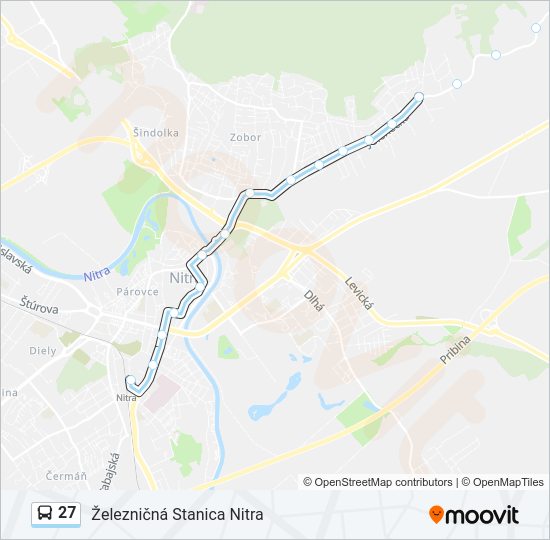 27 autobus Mapa linky