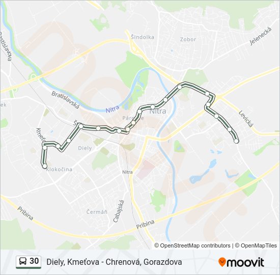 30 bus Line Map