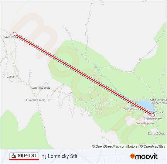 SKP-LŠT gondola Mapa linky